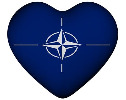 Illustration of heart with flag of NATO