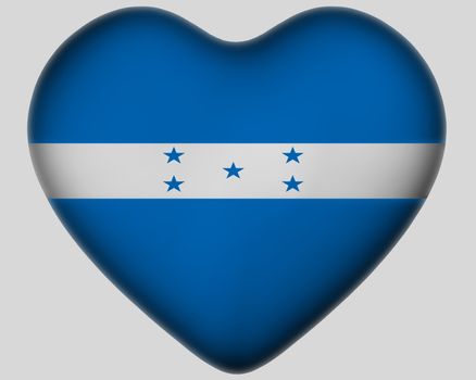 Illustration of heart with flag of Honduras