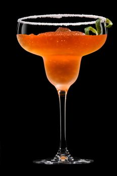 Orange Peach Margarita over black background