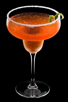 Orange Peach Margarita over black background