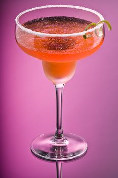 Orange Peach Margarita over pink background