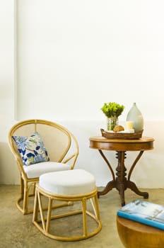 Table chair combination bamboo rattan seating area beautiful interior design