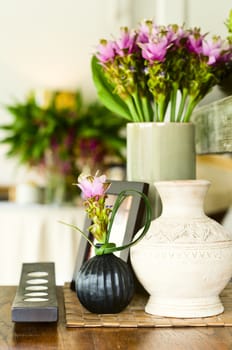 Flower arrangement in beautiful interior setting shallow depth of field