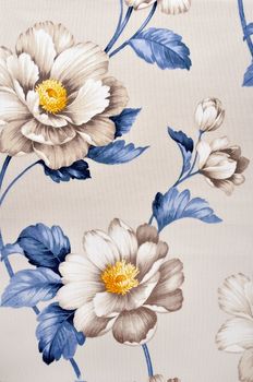High resolution floral pattern on canvas texture