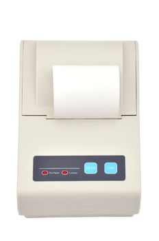 White printer for fiscal cash register on a white background