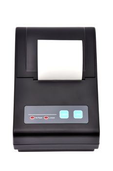 Black printer for fiscal cash register on a white background