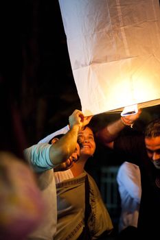 Loy Krathong festival in Chiang Mai Thailand