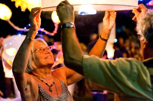 Loy Krathong festival in Chiang Mai Thailand