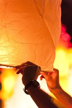 Loy Krathong festival in Chiang Mai Thailand