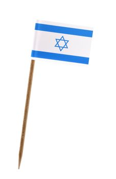 Tooth pick wit a small paper flag of Israel