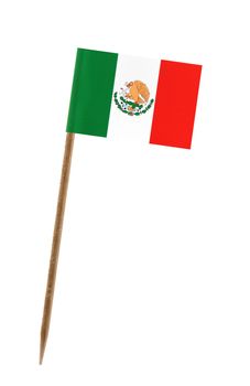 Tooth pick wit a small paper flag of Mexico