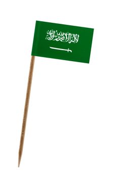 Tooth pick wit a small paper flag of Saudi Arabia