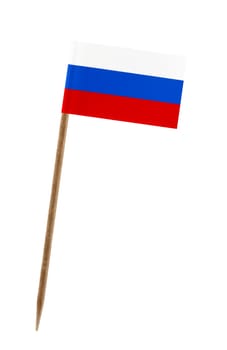 Tooth pick wit a small paper flag of Russian Federation