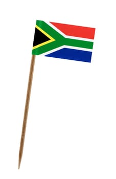 Tooth pick wit a small paper flag of South Africa
