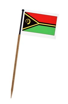 Tooth pick wit a small paper flag of Vanuatu