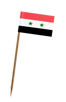 Tooth pick wit a small paper flag of Syria