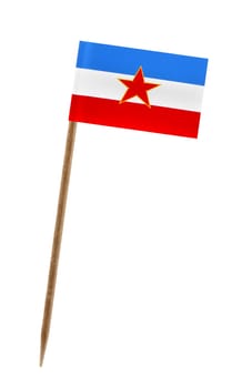 Tooth pick wit a small paper flag of Yugoslavia