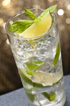 Mojito Cocktail in front of a nice colored background