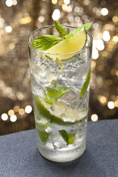 Mojito Cocktail in front of a nice colored background