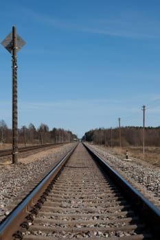 railway tracks in a rural scene