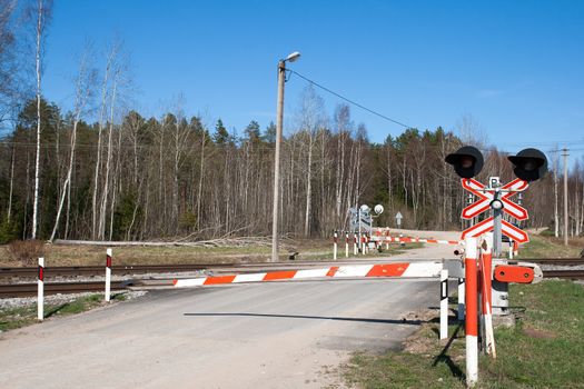 railway crossing on a country road