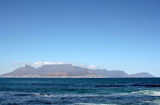 View of Cape Town, South Africa from Robben Island