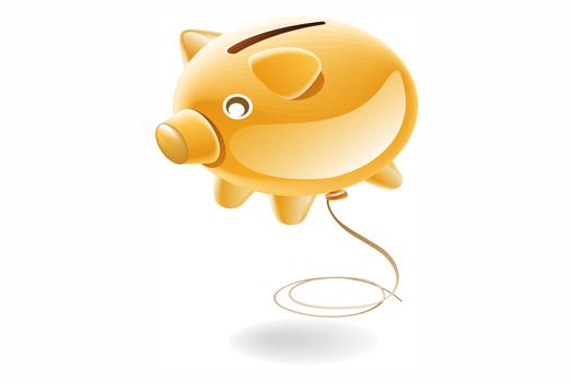 Piggy moneybox with money  3d illustration