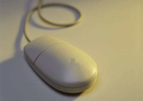 A wired computer mouse