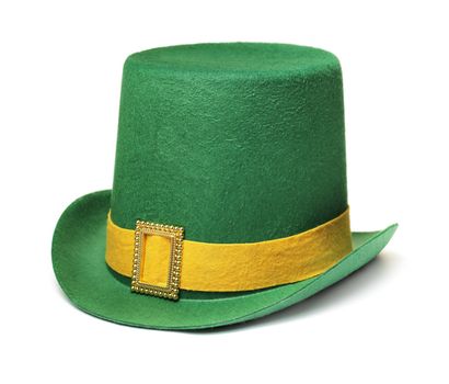 Cheap and cheerful st. patrick's day carnival hat isolated on white with natural shadow.