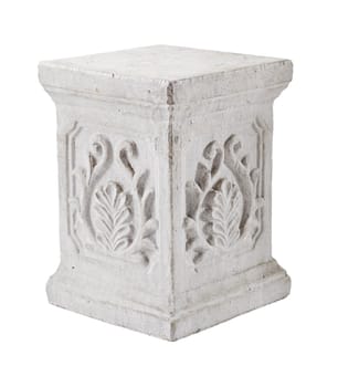 Decorative plaster pillar column isolated on white.