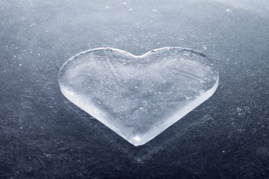 A Piece of ice shaped like a heart.