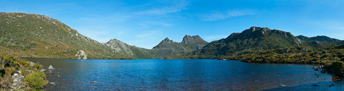 Panorama of Lake dove cradle mountain, Tasmania, Australia