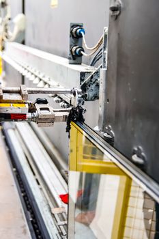 Machinery in a glass window factory