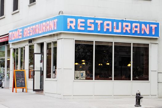 NEW YORK CITY, USA - JUNE 10: Tom's Restaurant. Its exterior was used as a stand-in for the fictional Monk's Caf� in the popular television sitcom Seinfeld. June 10, 2012 in New York City, USA