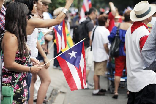 NEW YORK CITY, USA - JUNE 10: The annual Puerto Rican Day Parade in NYC honoring the inhabitants of Puerto Rico and all people of Puerto Rican birth or heritage. June 10, 2012 in New York City, USA 