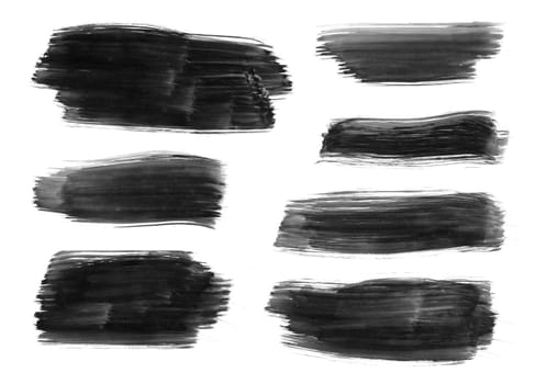 High resolution image of black brush strokes on white background.