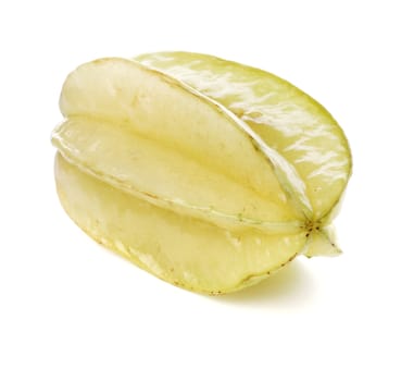 Carambola starfruit isolated on white with natural shadow