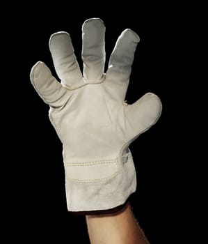 Hand with a new protective work glove