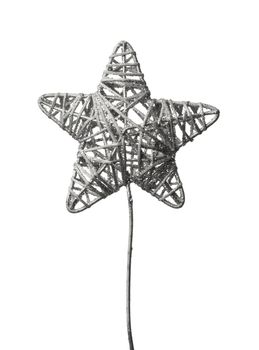 A Star shaped christmas decoration on white