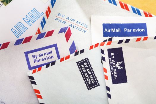 Different Air Mail envelopes.