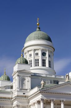 Helsinki Cathedral "Tuomiokirkko" located in Senaatintori, Helsinki, Finland.