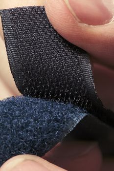 Hook-and-loop fastener aka velcro in closeup