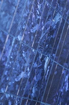 Detail of a blue solar panel. Suitable for background