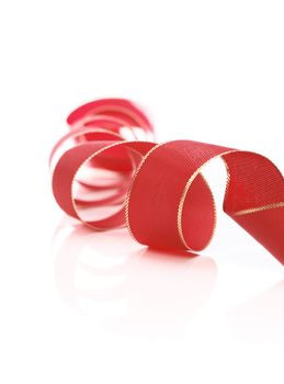 Red christmas gift wrapping ribbon.