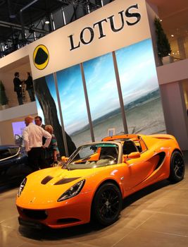 GENEVA - MARCH 16 : the Lotus Elise on display at the 82nd International Motor Show Palexpo - Geneva on March 16; 2012 in Geneva, Switzerland.