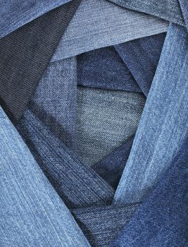 Background made of blue denim fabrics.