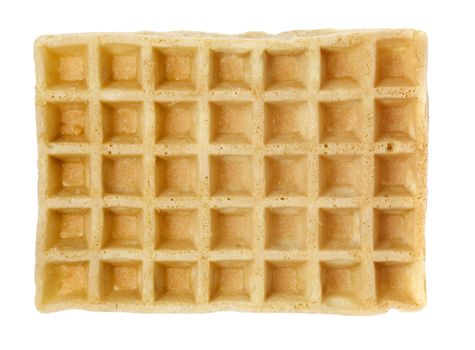 Industrially manufactured waffle isolated on white