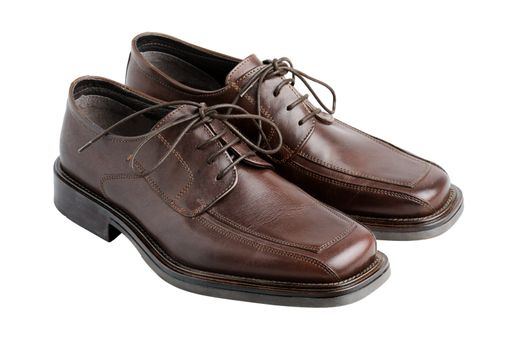 New brown men's leather shoes