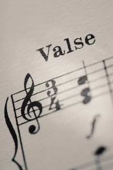 3/4 Waltz music notation with word "Valse"