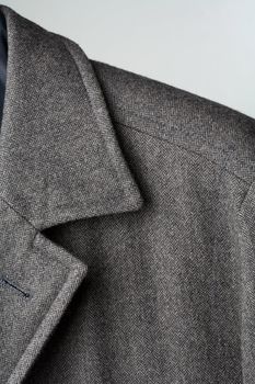 Detail of a high-quality wool winter coat